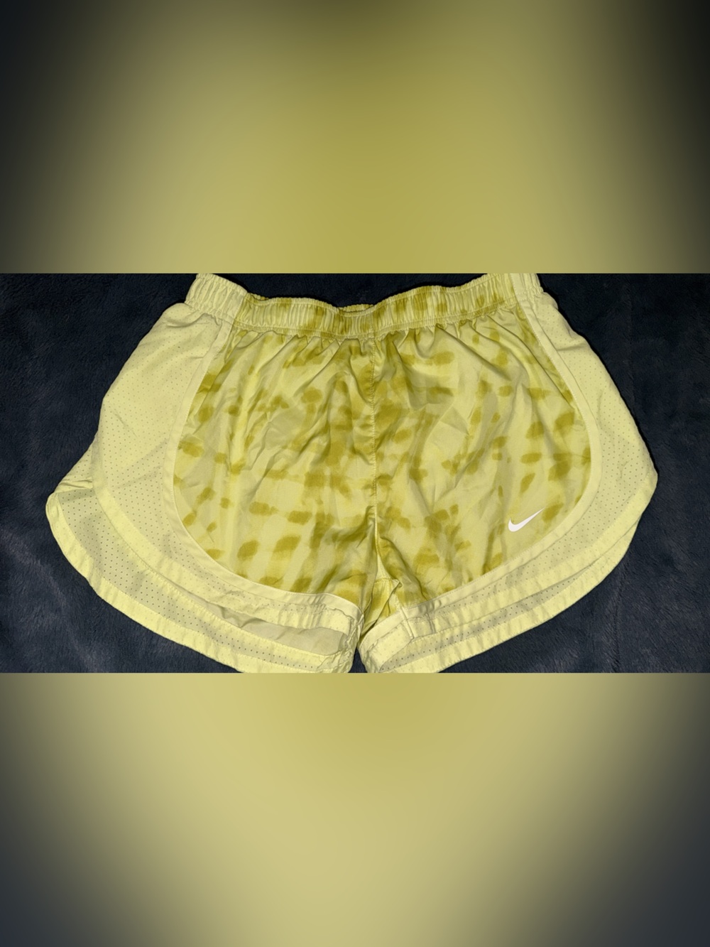Nike Yellow Tie-Dye Athletic Shorts